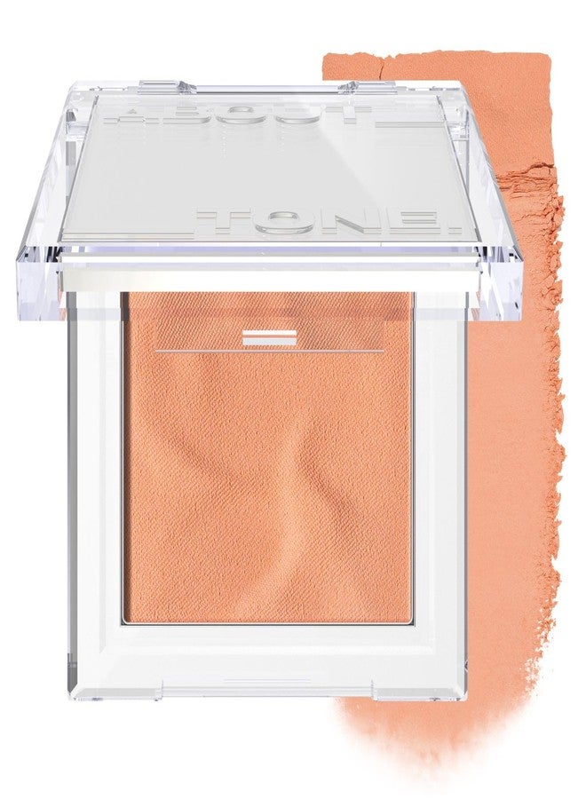 أباوت تون ABOUT TONE Fluffy Wear Blusher - أحمر خدود بودرة مضغوط بلمسة نهائية ناعمة غير لامعة قابلة للمزج والتكثيف، لون طبيعي، مكياج كوري نباتي (03 برتقالي يوسفي) - Image 1